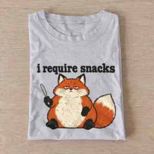 I require snacks fox t shirt gray20i require snacks fox.webp