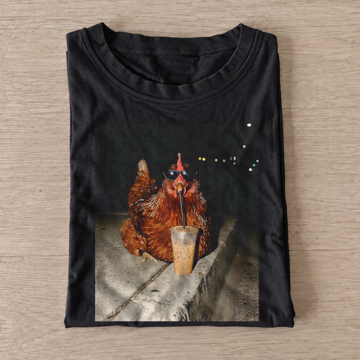 Iced Coffee Chicken T-shirt - Black