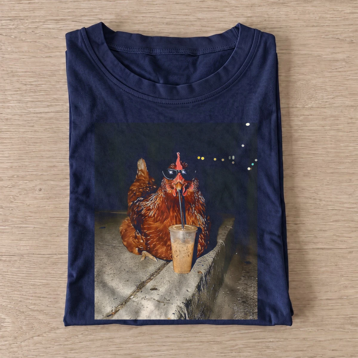 Iced Coffee Chicken T-shirt - Navy