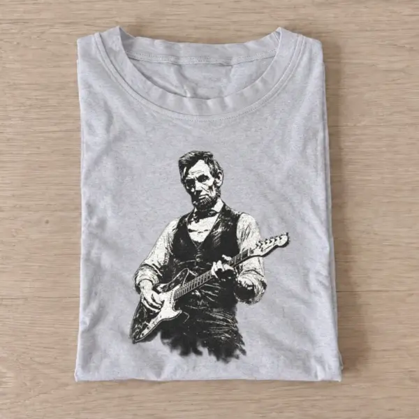 Lincoln rocks electric guitar t shirt gray20lincoln rocks.webp