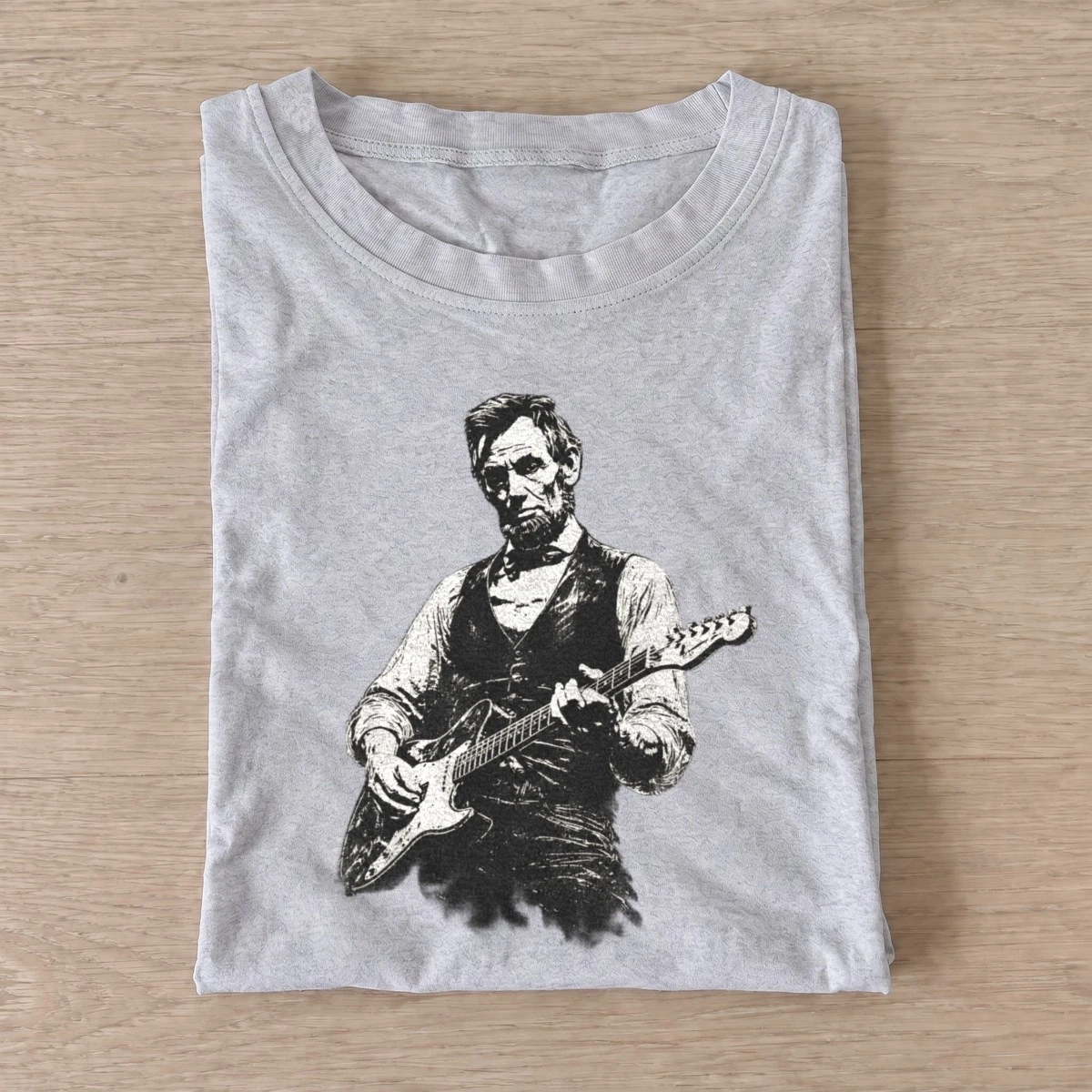 Lincoln rocks electric guitar t shirt gray20lincoln rocks.webp