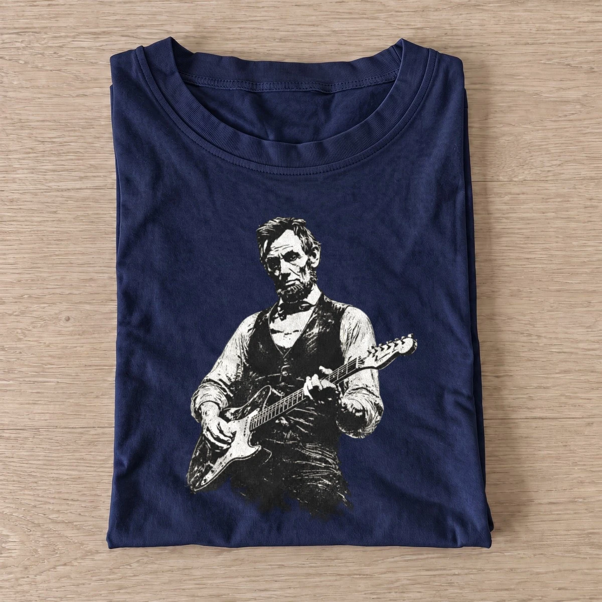 Lincoln rocks electric guitar t shirt navy20lincoln rocks.webp