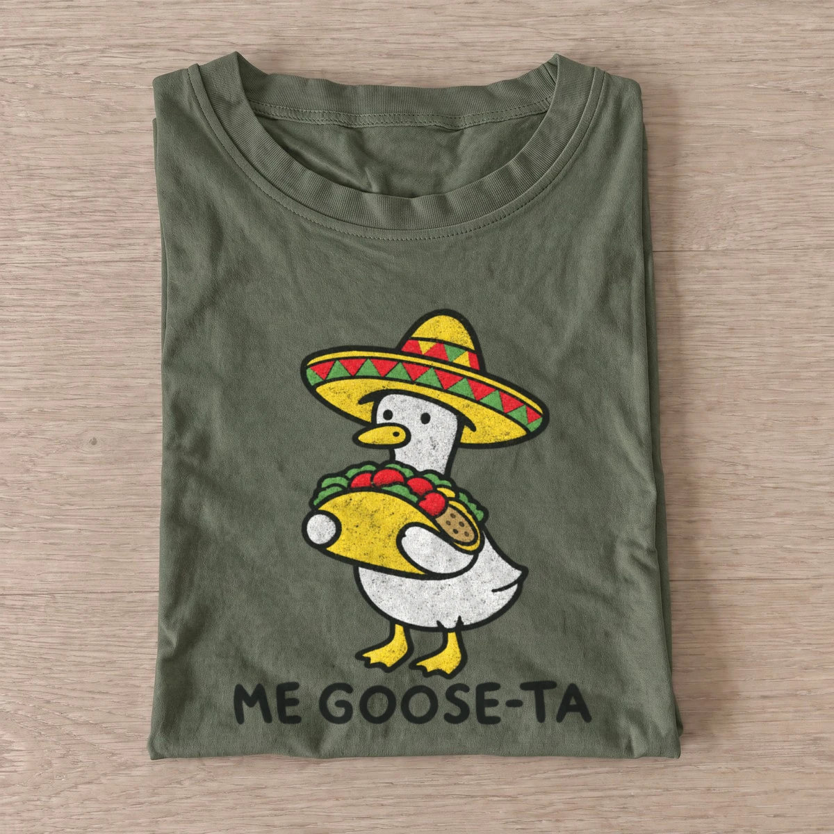 Me goose ta funny taco goose t shirt olive20me goose ta.webp