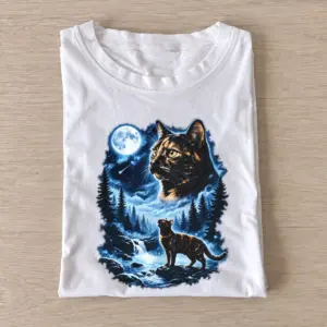 Moonlit cat night forest graphic t shirt white20moonlit cat.webp