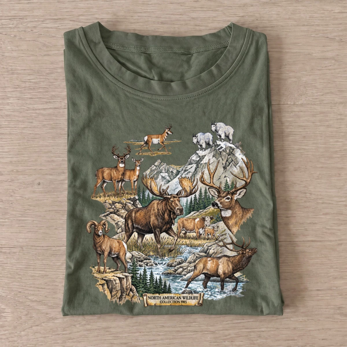 North american wildlife t shirt olive20north american.webp