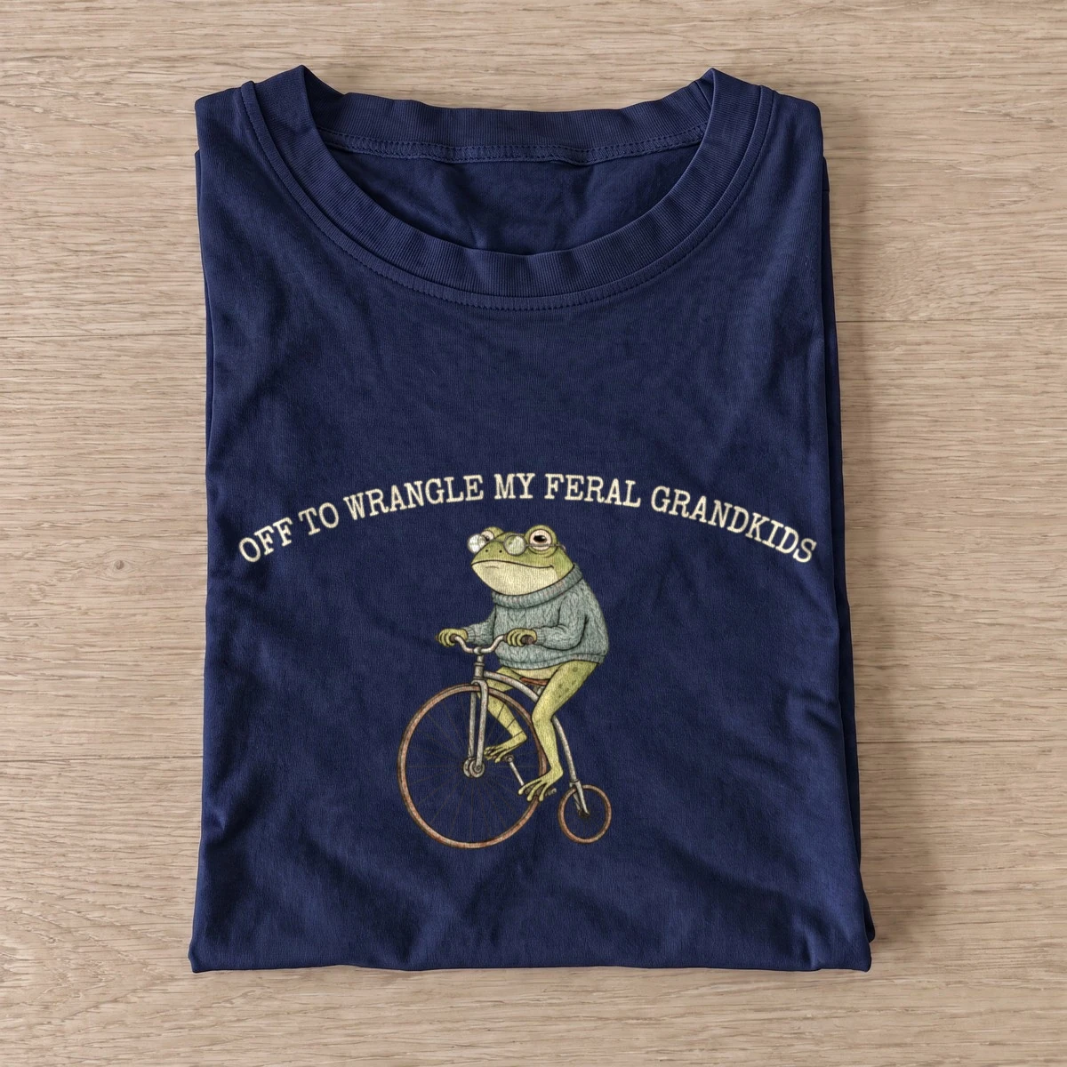 Off to wrangle my feral grandkids frog t shirt navy20feral grandkids.webp