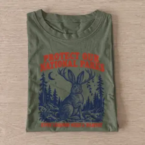 Protect our national parks jackalope habitat t shirt olive20jackalope habitat.webp