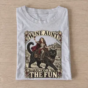 Wine aunt uncork the fun cat rider t shirt gray20wine aunt cat rider.webp