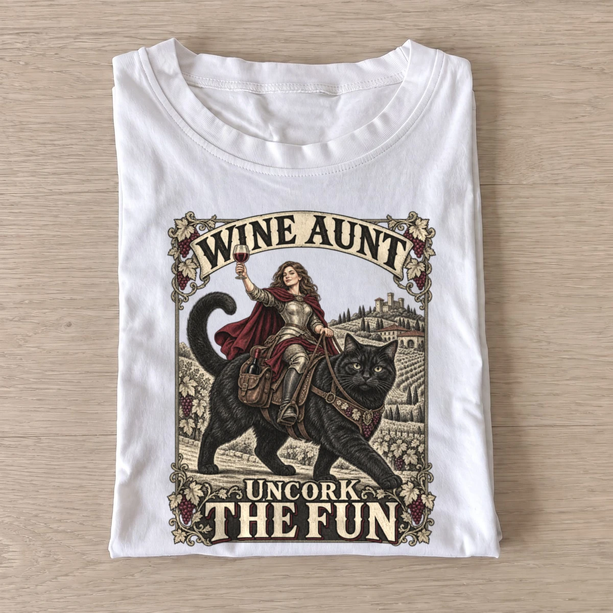 Wine aunt uncork the fun cat rider t shirt white20wine aunt cat rider.webp